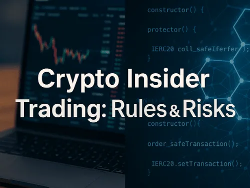 Illustration linking traditional market surveillance to on-chain mempool monitoring — the tools needed to fight crypto insider trading.