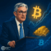 Jerome Powell with overlay of Bitcoin, gold, and stock charts. Caption: The Fed rate cut October 2025 lowered rates to 3.75%–4.00%, signaling a cautious easing cycle and renewed investor optimism across markets.