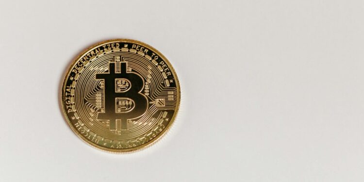 A digital currency coin superimposed on military equipment, symbolizing crypto in weapons funding.