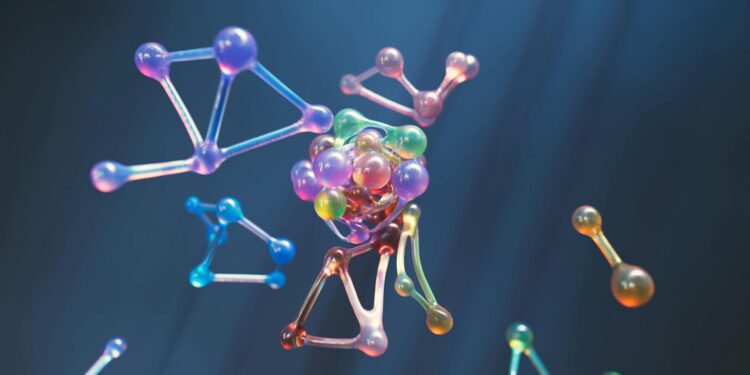 A digital illustration of blockchain technology with liquid staking elements and Solana logos.