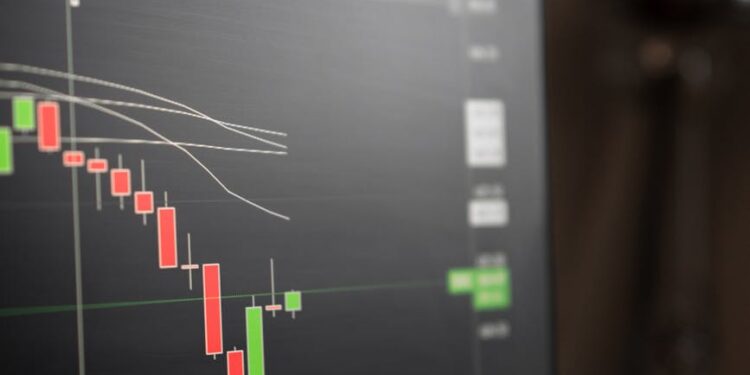 Stock market ticker displaying Canaan's declining stock prices amid financial concerns.