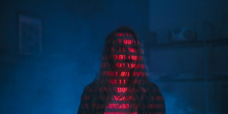 A hacker silhouette overlaid on cryptocurrency logos, highlighting security issues.