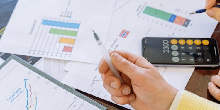 Overhead view of Ethereum logo with digital graphs and charts illustrating scalability improvements.