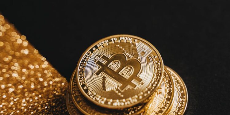 Stacks of cryptocurrency coins with digital elements representing dormant accounts and finance.