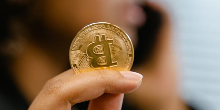 Trump Media's logo alongside a symbolic cryptocurrency token and financial charts.
