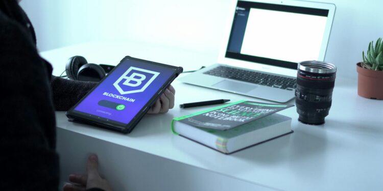 A regulatory official reviews cryptocurrency transaction data on a digital screen.