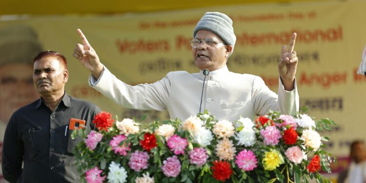 Treasury Secretary speaking at a podium, addressing cryptocurrency regulation.