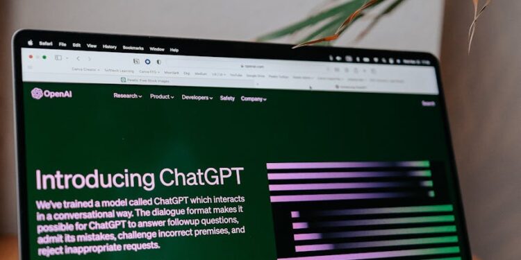 A person analyzing data on a computer screen with AI-generated images in the background.