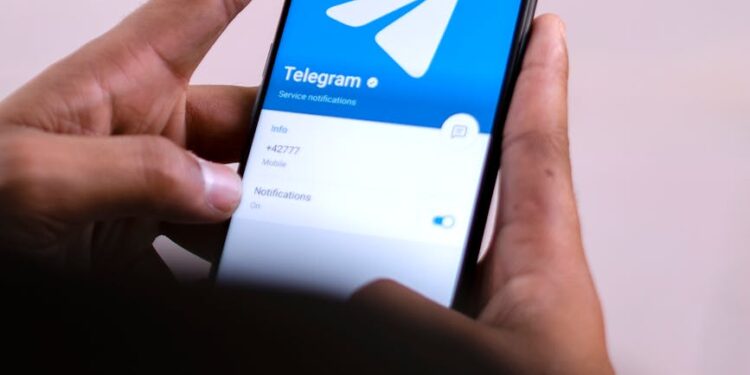 Telegram app interface displaying Moonpay deposits feature for cryptocurrency transactions.