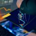 Charts displaying cryptocurrency stock trends and ARK Invest's financial strategies.