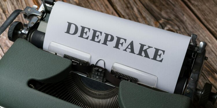 Graphic showing deepfake images manipulated to depict minors in a digital environment.