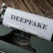 Graphic showing deepfake images manipulated to depict minors in a digital environment.