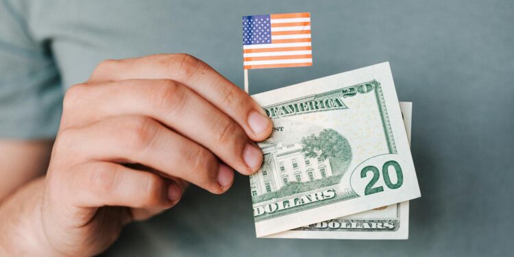 Graphical representation of cryptocurrency transactions with North Korea flag and dollar signs.