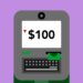 Cryptocurrency ATM machine with cautionary signs about financial risks and regulations.