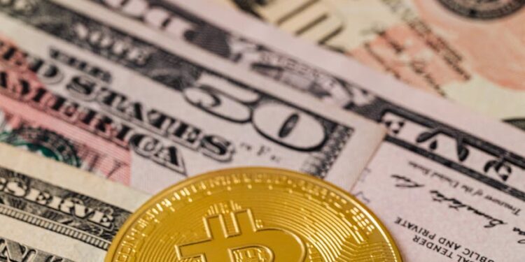 Crypto coins and financial charts with a dollar sign symbolizing investment in political reform.