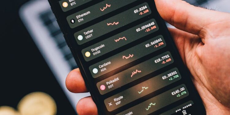 A portrait of a designer working on cryptocurrency concepts for a financial app.