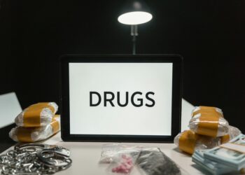 Irish police display seized Bitcoin in a secure environment following a drug-related investigation.