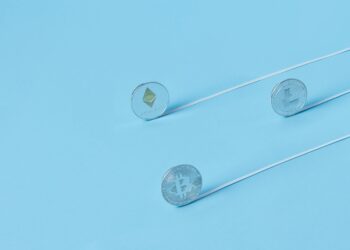 A digital representation of blockchain technology linked to banking tokens.