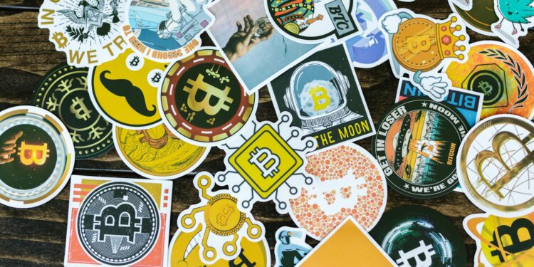 Highlighted crypto symbols overlaying a graphic of financial networks and sanctions.