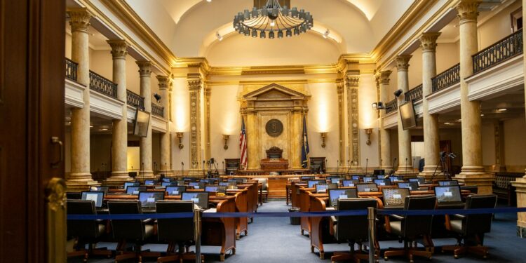 Senators discuss stablecoin regulations during a committee meeting in Congress.