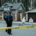 Scene of a police investigation with forensic team at a luxury home linked to crypto founder.
