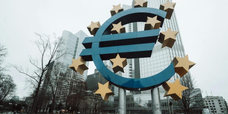 Central bank building with digital currency symbols and financial charts in the foreground.