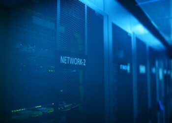 A digital illustration of a server room with a "closed" sign, symbolizing Dmail's shutdown.