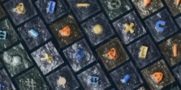 A digital representation of prediction markets with AI elements and financial graphics.