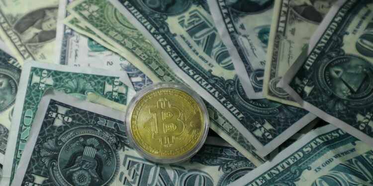 Stacks of cash and digital currency symbols reflecting financial negotiations with Iran.