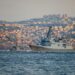 US Navy destroyer positioned near the Strait of Hormuz amid heightened geopolitical tensions.