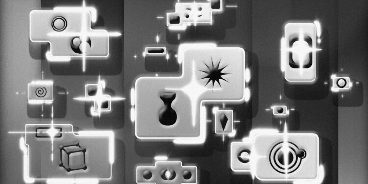 Yuga Labs logo alongside digital art representing artists and trademark symbols.