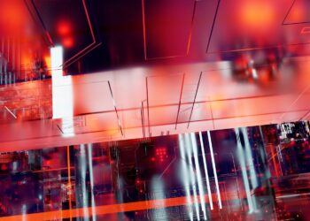 A futuristic interface showing blockchain graphics and soccer predictions for the 2026 World Cup.