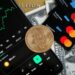 A digital wallet interface showing Mastercard integration with cryptocurrency transactions.