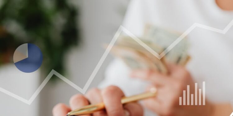 A digital illustration of a stablecoin with financial graphs and a $10 million note overlay.