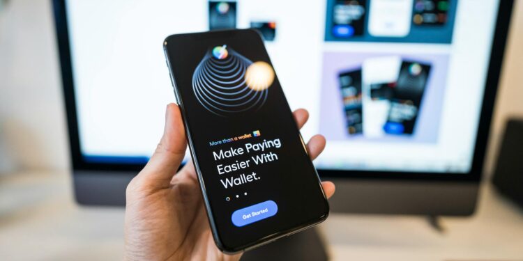 A smartphone displays a digital wallet app showing stablecoin transactions for creators.