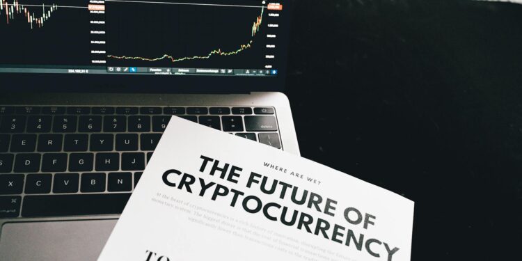 A close-up of financial documents with graphs highlighting crypto and AI investments.
