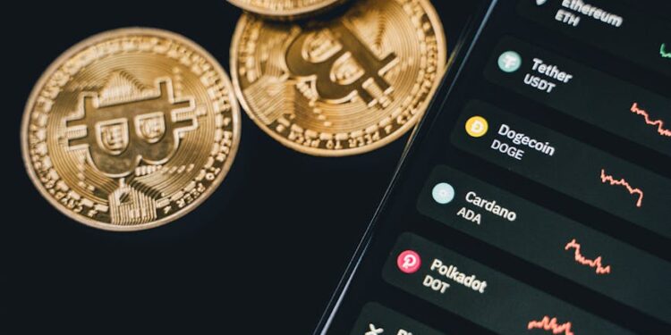 A smartphone displaying the Tether wallet app with USDT and Bitcoin transaction features.