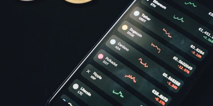 A digital graph showing rising trends in cryptocurrency investments and decentralization.