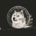 A digital illustration of Dogecoin logo amidst fluctuating cryptocurrency charts.