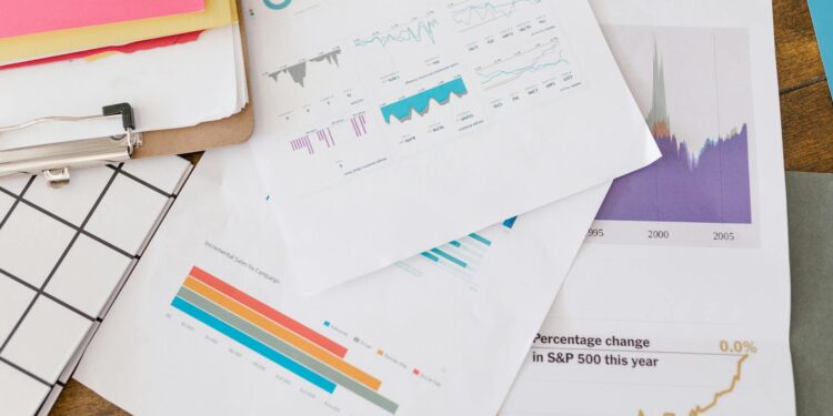 A visual representation of stablecoins with financial graphs and regulatory documents.