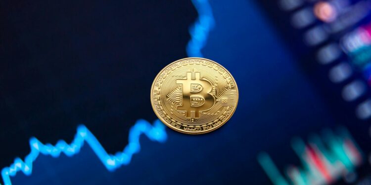 Chart showing a 5% increase in Pi Network token value with cryptocurrency symbols in the background.