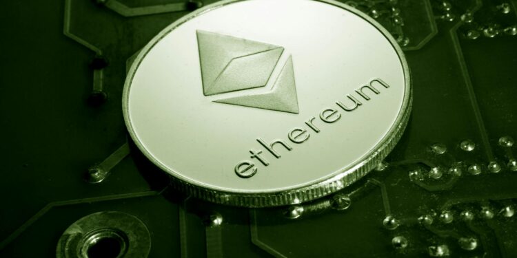 Ethereum logo with code snippets illustrating privacy features in blockchain technology.
