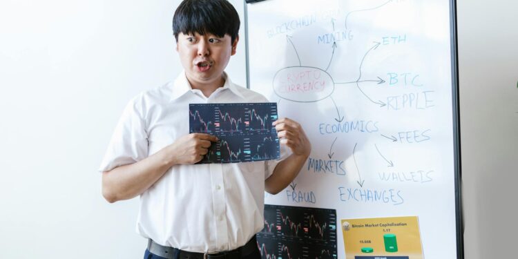 Ripple and Kyobo Life executives discuss cryptocurrency and tokenized bonds in a meeting.