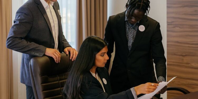 Senators deliberating over a legislative document related to cryptocurrency regulations.