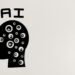 Amazon logo alongside a futuristic AI graphic representing investment in technology.