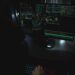 AI interface showcasing cyber attack simulations on cryptocurrency networks.