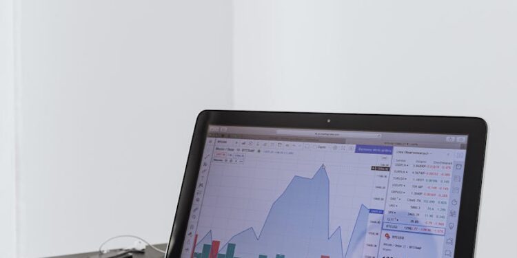 A person analyzing Bitcoin energy consumption data on a laptop with graphs and charts.