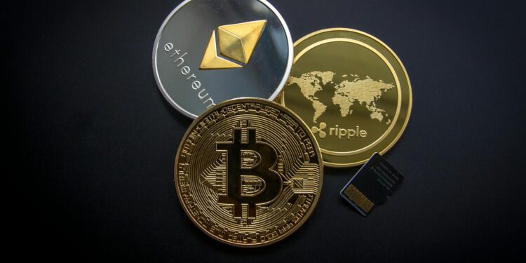 Brazilian flag with a cryptocurrency coin and USDC logo, symbolizing finance and regulation.