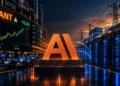 Anthropic IPO S-1 financial analysis showing Anthropic brand emblem alongside stock market ticker ANT and high-voltage AI data center infrastructure