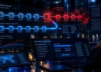 Forensic visualisation of the Cronos blockchain 10,961-block state rollback and validator consensus intervention